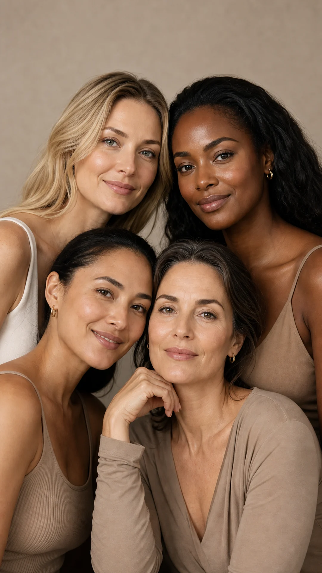 Diverse women with natural refined facial aesthetics