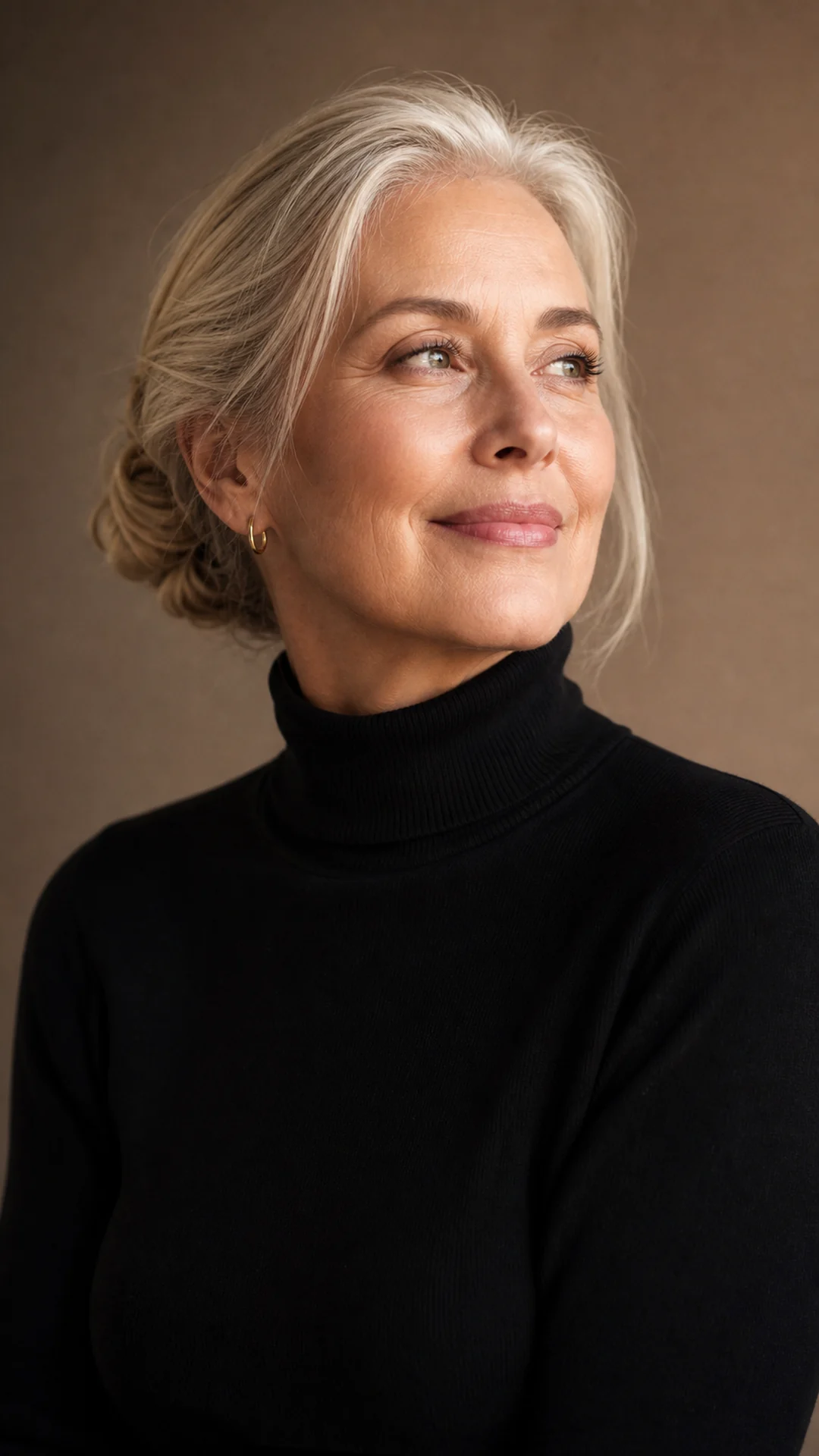 Elegant mature woman with natural refreshed facial appearance