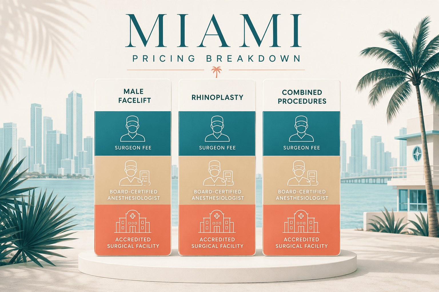 Illustration for 6. The Miami Price Index: Real Cost Ranges for Male Facelift, Rhinoplasty, and Combined Procedures